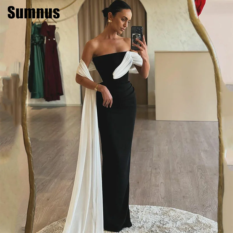 Sumnus čierna a biela morská panna plesové šaty elegantné šaty bez ramienok na párty Formálne šaty 2024 Ženy prispôsobené