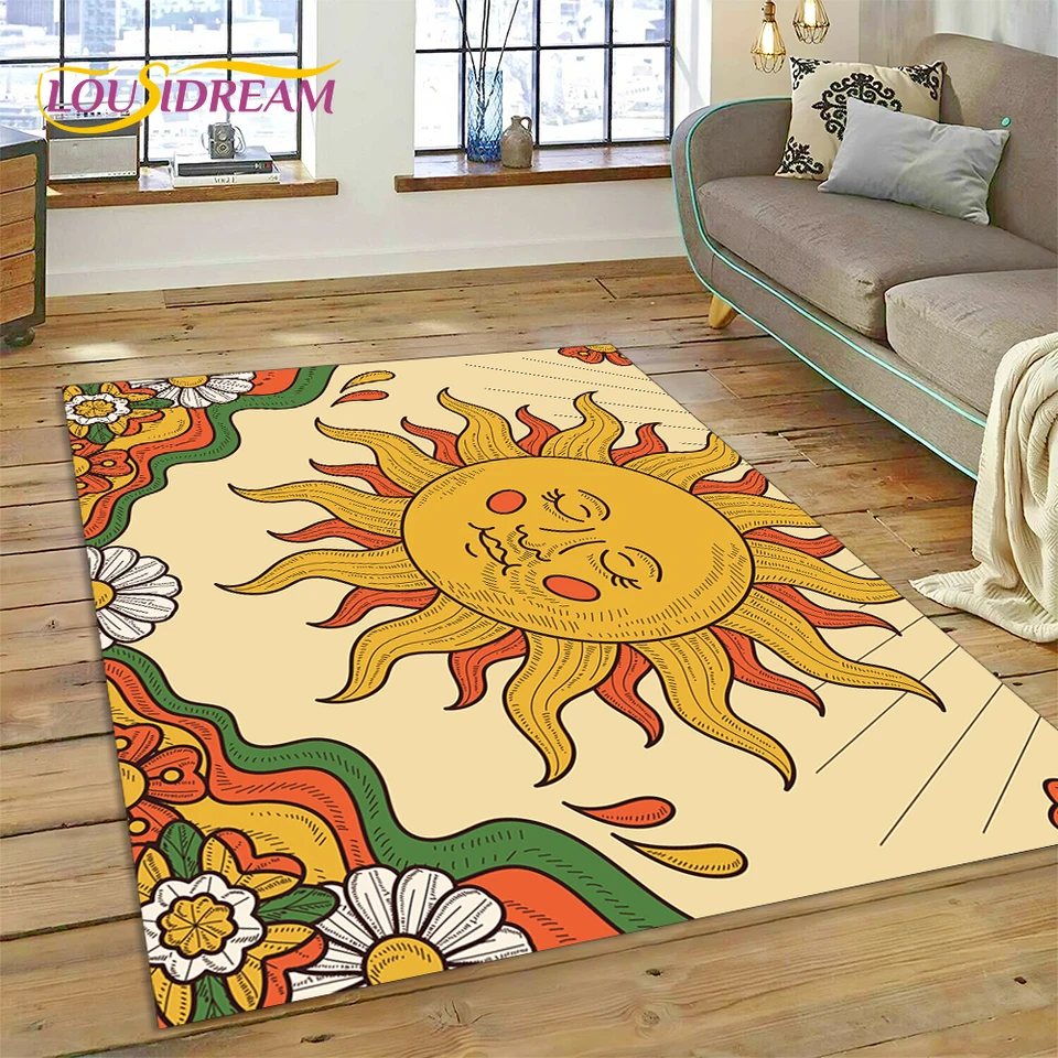Sun Moon mandala čarodejnícka čarodejnica Tarot koberec koberce pre domácu izbu spálňa pohovka dekora