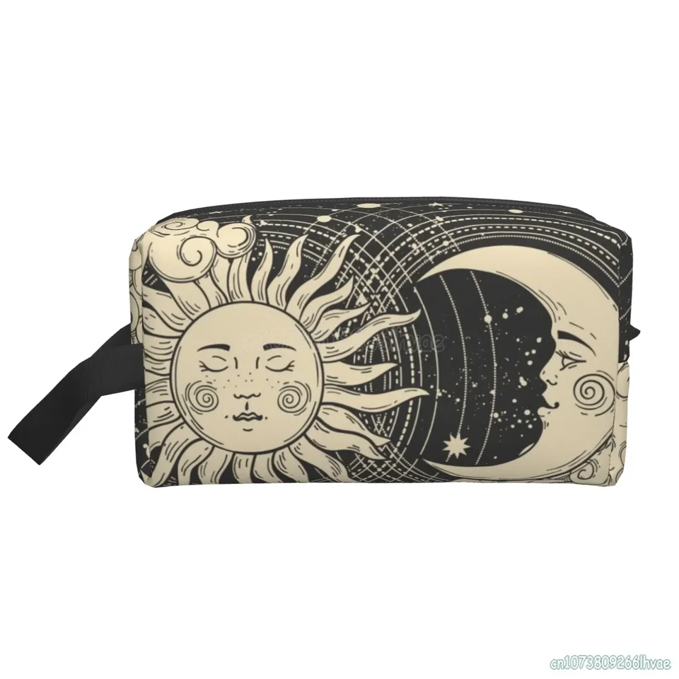 Sun Moon čarodejnícka astrológia nočná psychedelická taška s vreckom vtipná nepremokavá toaletná taška pre ženy prenosné cestovné úložné tašky