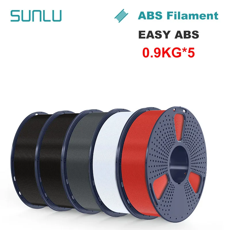 Sunlu 5Roll 3D vlákno ABS/Easy ABS filamnet 1,75 mm 5. 6,9 kg úhľadne rany 3D tlačiarne vlákna pre 3D tlačiareň