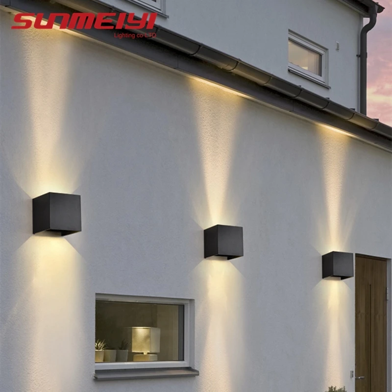 SunMeiyi 12W LED stena svetlo vonkajšie vodotesné vodotesné IP65 veranda záhradná nástenná lampa Svätý balkón terasa dekorácia osvetľovacia lampa