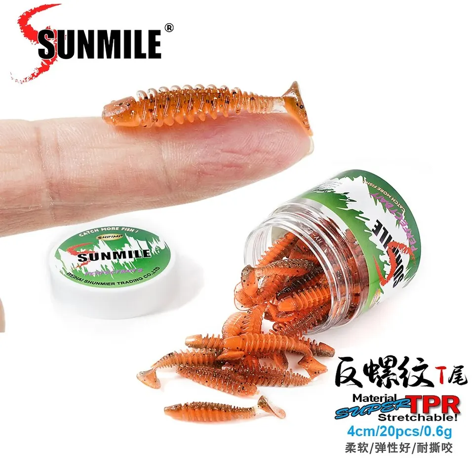 Sunmile Fishing Soft Mäkké návnady Červ Umelé návnady 4 cm/0,6 g 20ks rybársky rybársky rybársky rybársky rybársky rybársky rybársky rybársky basa