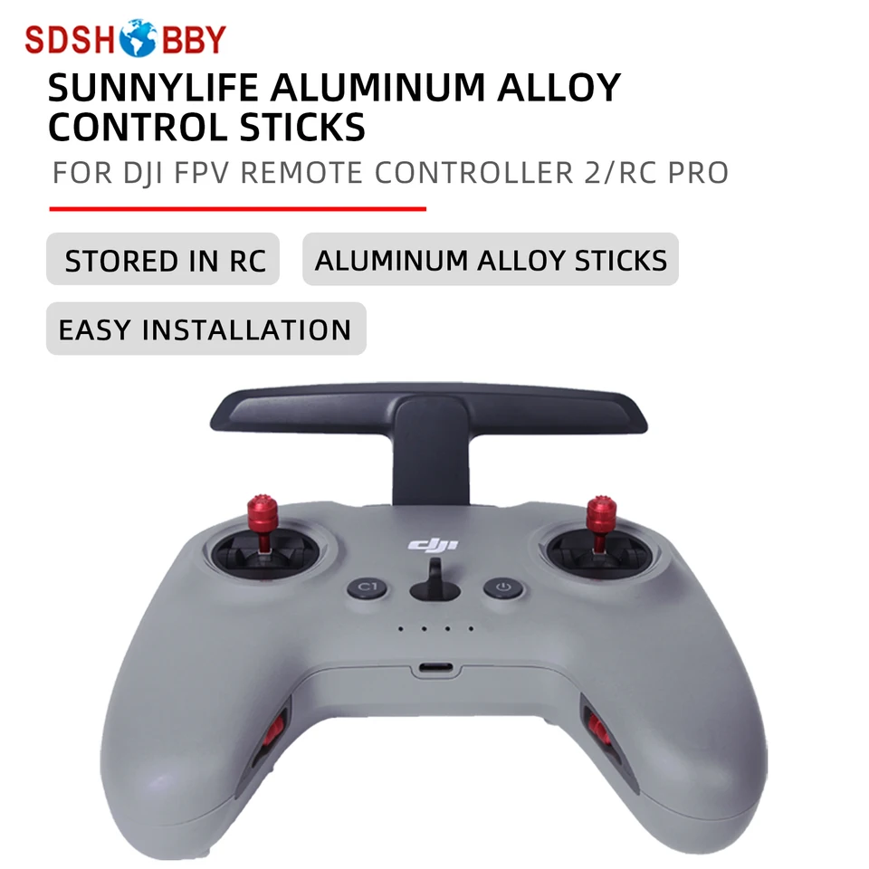 Sunnylife Control Sticks Hliníková zliatina palca Rocker Skladateľný joysticks pre diaľkový ovládač DJI FPV 2/ RC Pro