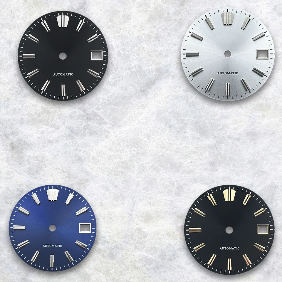 Sunray Dial Logo 28,5 mm S logo vhodné pre NH35/NH36/4R/7S Japonské automatické pohyby Vysoko kvalitné Sunburst