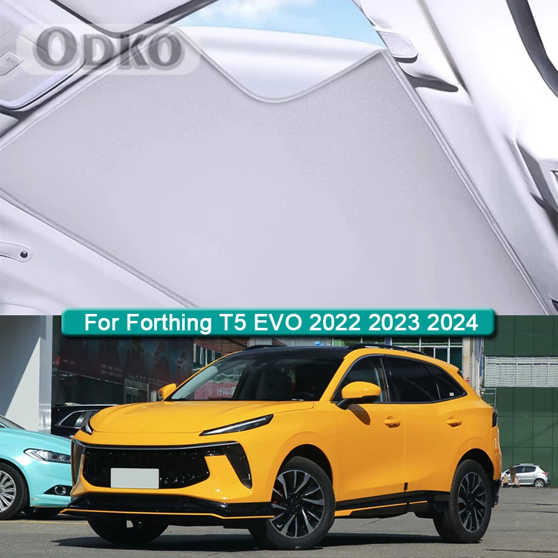 Sunshade automobilu pre Forthing T5 EVO 2022 2023 2024 Elektrostatická adsorpcia strešné okno Sunshade Slepá slepá nálepka Slepáka
