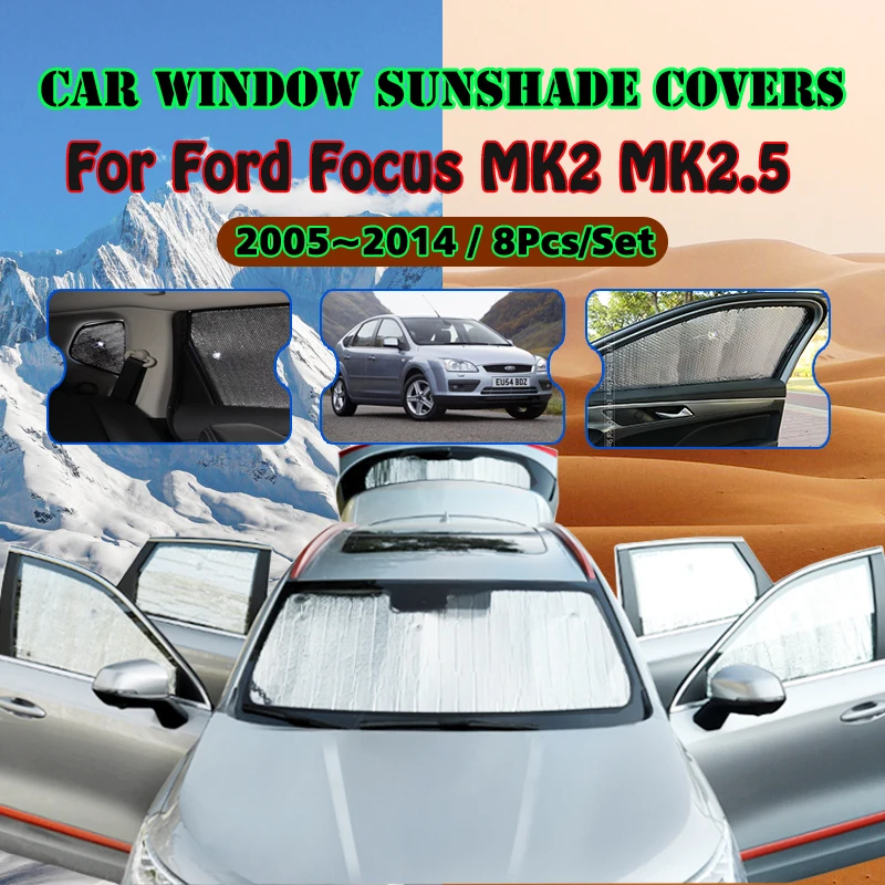 Sunshade slnečného vozidla pre auto pre Ford Focus MK2 Mk2.5 Hatchback 2004 ~ 2010 ANTI-UV Slnečné okno Sunshade Cover Automatické príslušenstvo