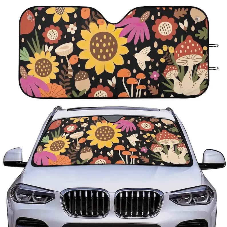 Sunshade z čelného skla húb, kryt panelového panela s slnkom, dekora