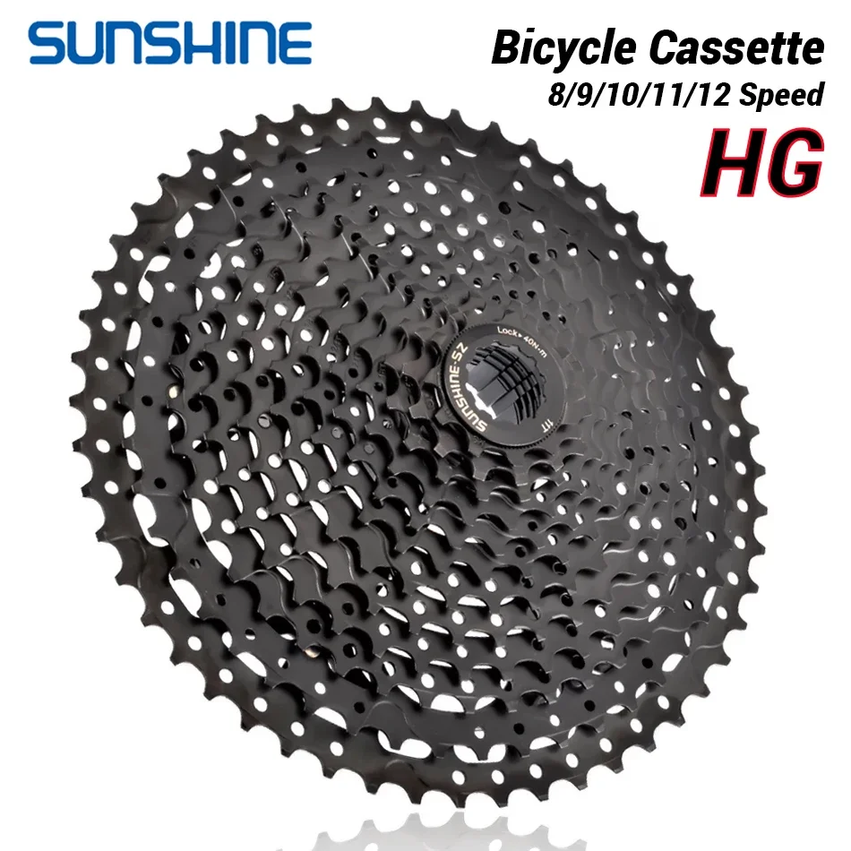 Sunshine Bicycle Cassette Black Mountain Bike Freewheel 8/11/11/12 Speed ​​Hg zotrvačník pre špecifikáciu štruktúry Shimano Hg