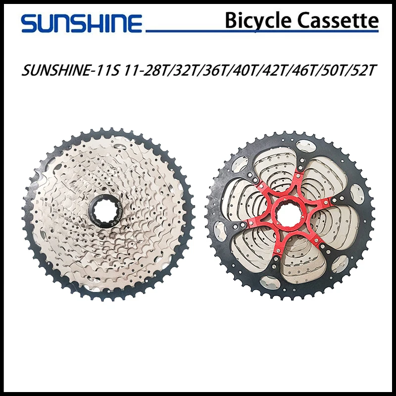 Sunshine Freewheel 11 Speed ​​11-28/32/36/40/42/46/50/52T Road Road Bicycle Flywheel MTB Cassette Casetle 11V pre 11S Shimano/SRAM