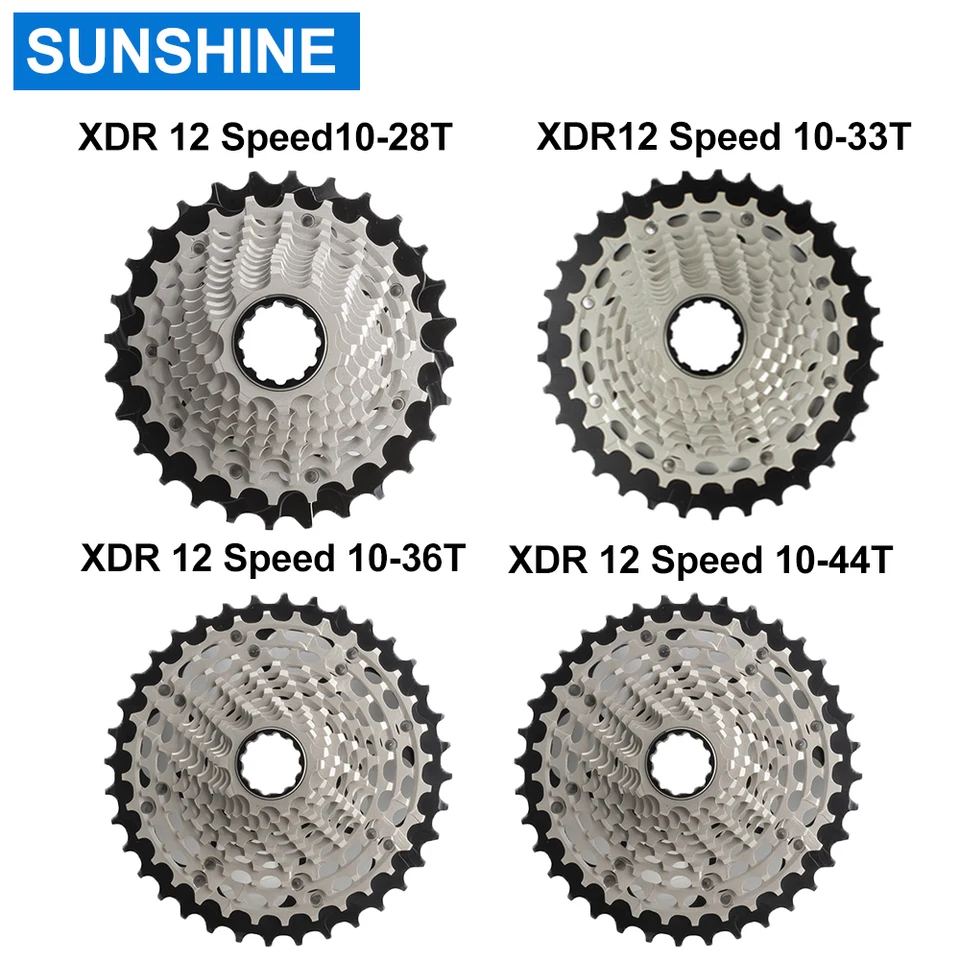 Sunshine XDR 12 Speed ​​Cassette 12S Bike Remektor 10-28T 10-33T 10-36T 10-44T CNC oceľ Freewheel Ultralight K7 pre cestné bicykle
