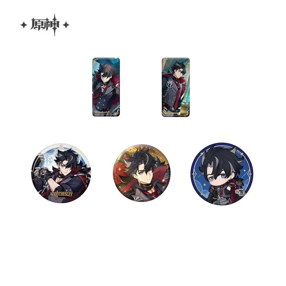 Sunsyea Genshin Impact Oficiálny Merch Mihoyo Originálna autentická séria tém Wriothesley Odznak 5 kusov (vymeniteľné)