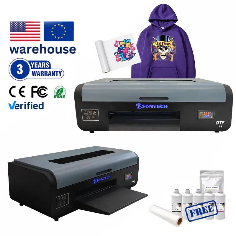 Suntech Desktop Small 13 palca XP600 1390 Transfer Print DTF Printer A3 30 cm T Tlačiareň tričiek pre nápady pre malé podniky