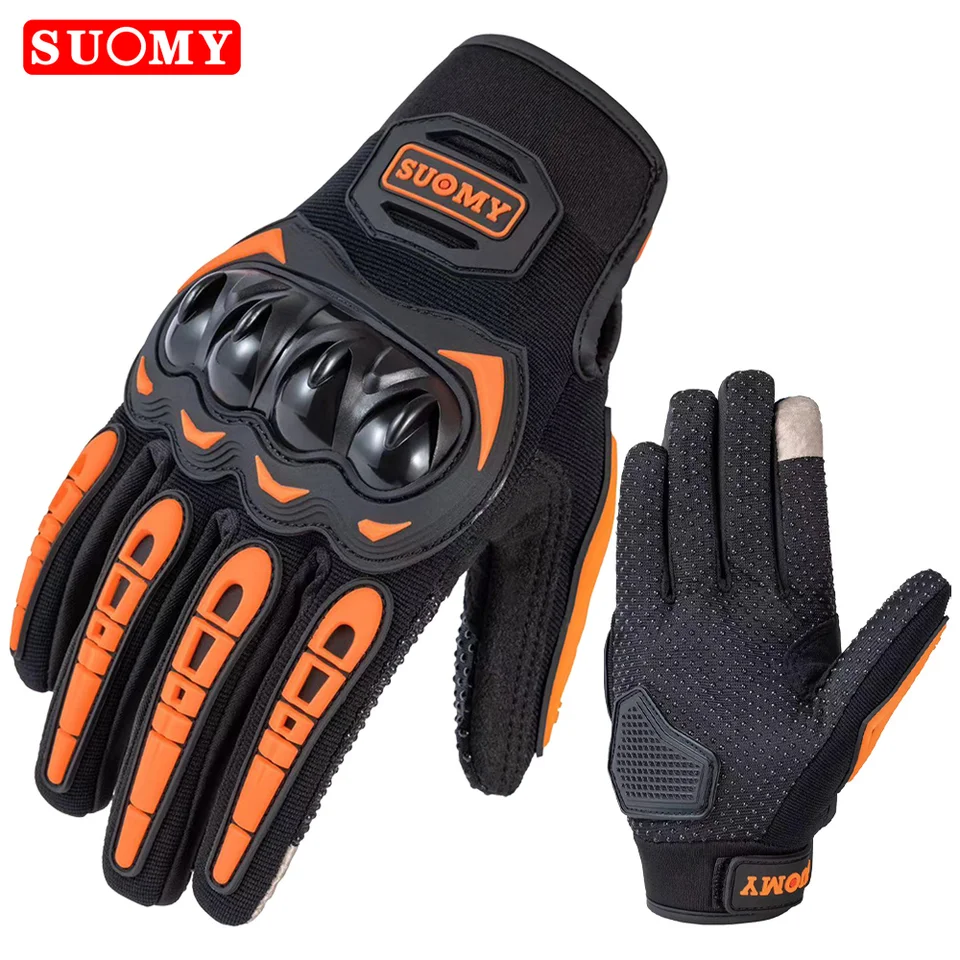 Suomy New Orange Motocykel Rukavice Summer muži Ženy Full Fing dotyk Motokros Guantes Motorbike Cyklistické rukavice na bicykli