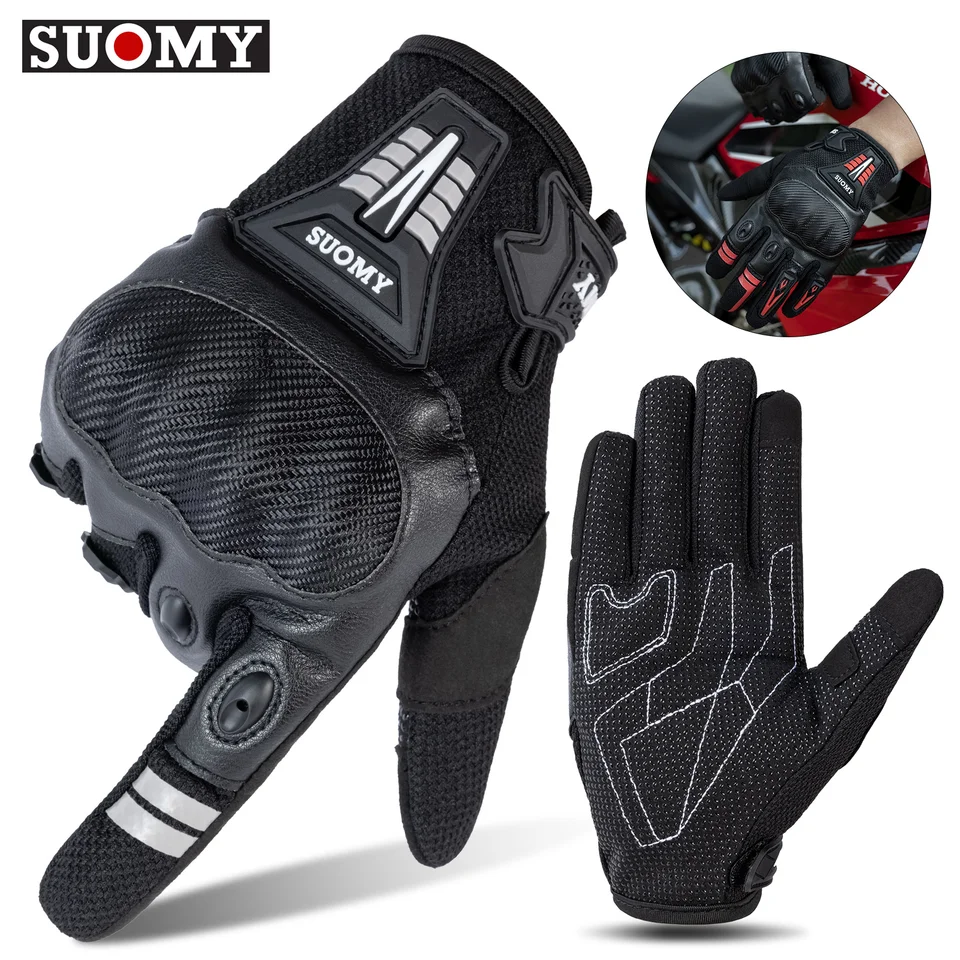 Suomy Nové motocyklové rukavice Knuckle Touchcreen Moto Bicycle Riding Rukavice Men letné priedušné motokrosové cyklistické guantes ženy