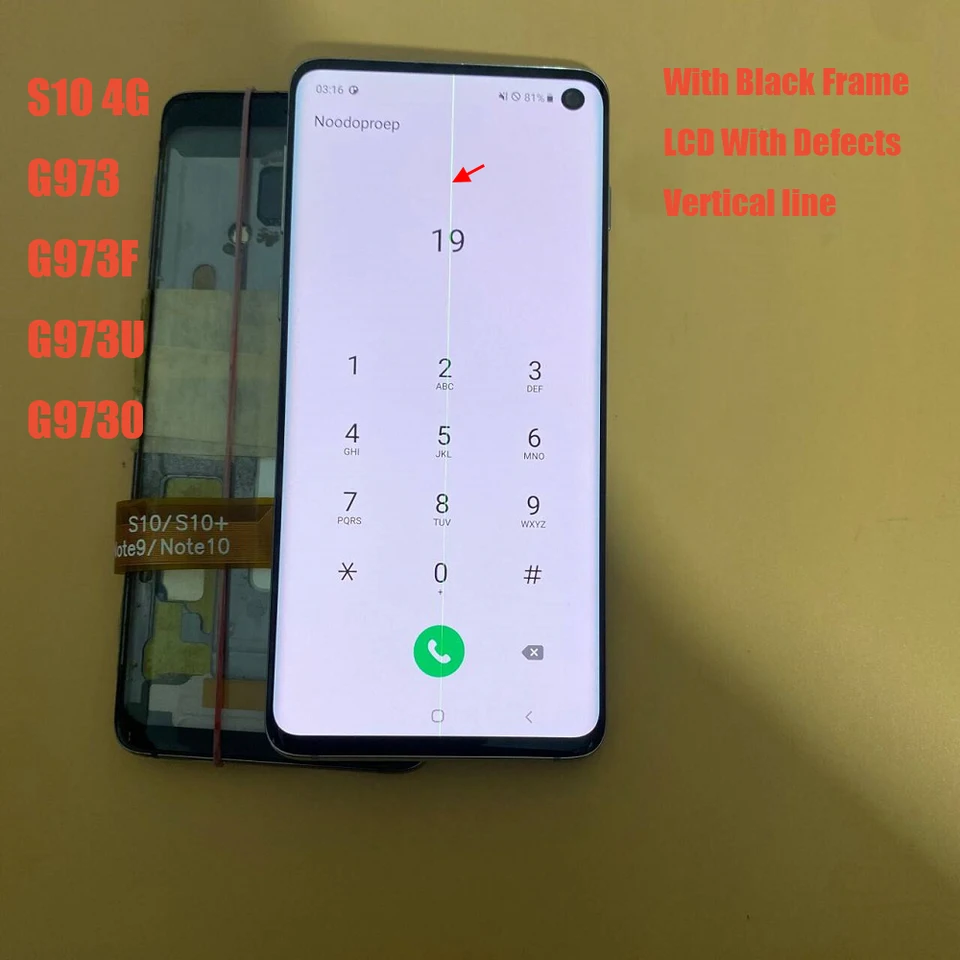 Super AMOLED DECECT LCD pre Samsung S10 G973F/DS G973U G973 SM-G973 LCD DISPLAT DISPIT TONTABLE Zostava zostavy