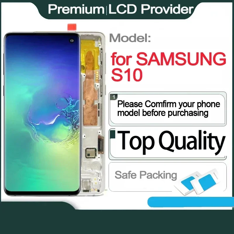 Super AMOLED LCD náhradný displej pre Samsung S10, Touch Screen, G973, G973F, SM-G973U, SM-G973W, 6,1 palca