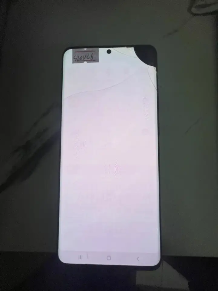 Super AMOLED LCD pre obrazovku S20ultra G988 ， s dobrou funkciou dotyku a niekoľkými malými defektmi ， zlomený sklenený dotyk ok bodkovaná čiara