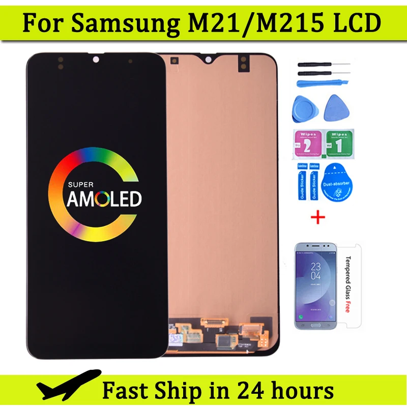 Super AMOLED pre displej Samsung M21 M215 LCD s zostavou digitalizátora dotykovej obrazovky pre Samsung M30S LCD