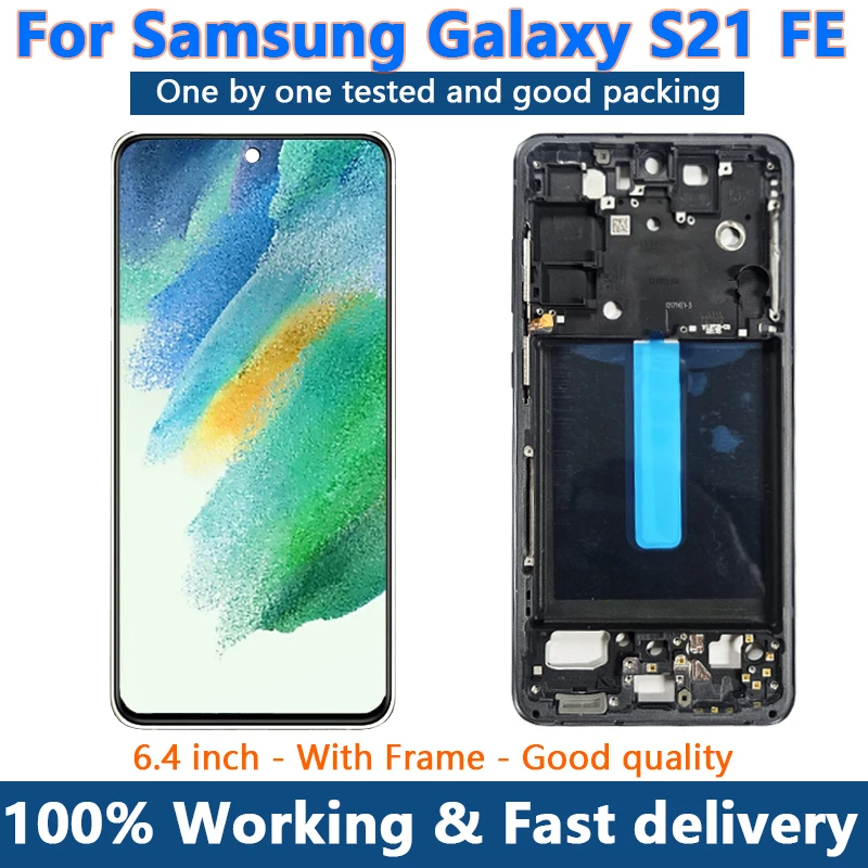 Super AMOLED S21FE pre Samsung Galaxy S21 FE 5G G990 G990B G990U G990B/DS LCD displej s výmenou dotykovej obrazovky Ditigizer