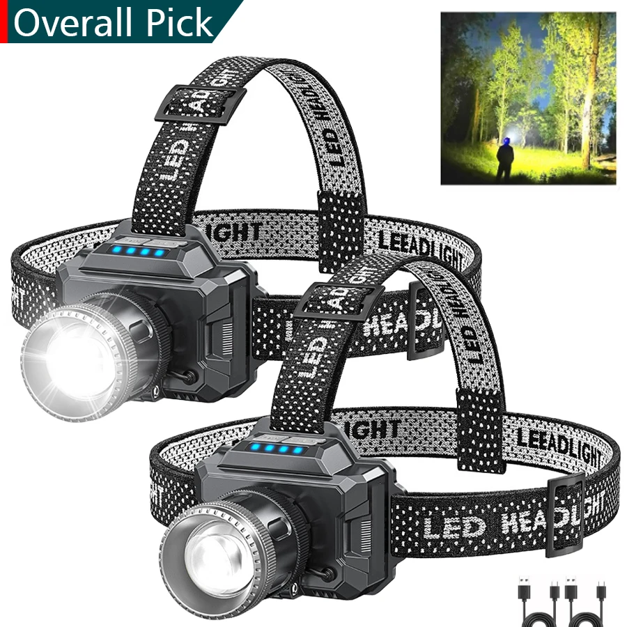 Super Bright P50 LED svetlomety nastaviteľné svetlomety hlavy Zväčšenie lampy 3 Svetlá režimy vonkajšie kempingové rybárske lucerny