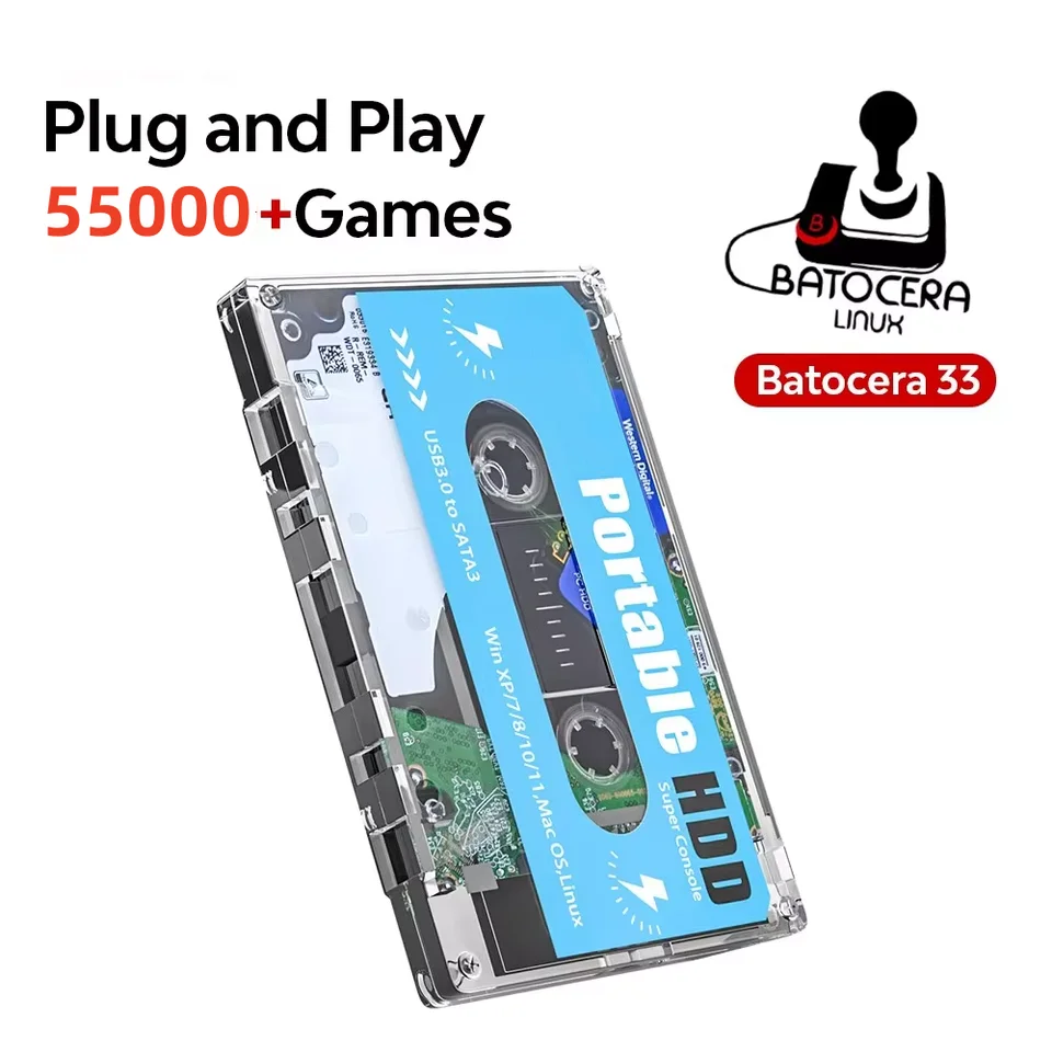 Super Console 500G Gaming HDD 2TB Disk Disk 55000 Videohry 70 Emulátory pre PS3/PS2/Wii/WiiU/Mame/DC/SS Plug and Play
