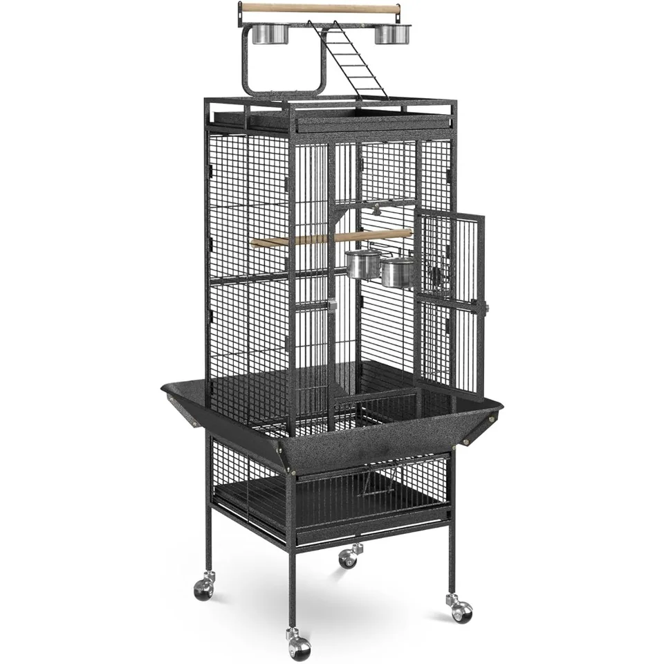 Super Deal Pro 61-palcový 2in1 Veľký vták s klietkou s rolling stánok Playtop Parrot Činchilla finch klietka Macaw Conure Cockatiel