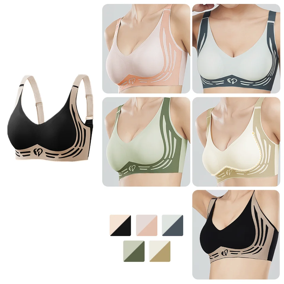 Super Gather Wireless Push-up Bras Sexy ženy zhromaždili mäkkú podporu nastaviteľné spodné prádlo proti sýtiteľskému bezšvíkovému zdvíhajúcej podprsenke