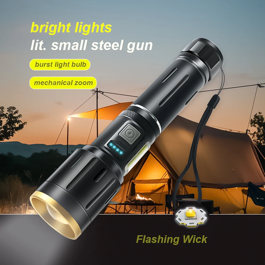 Super jasná LED baterka USB nabíjateľná zoomol zolňu svetlo kemping vonkajší lov rybárskych rybárskych rybársky