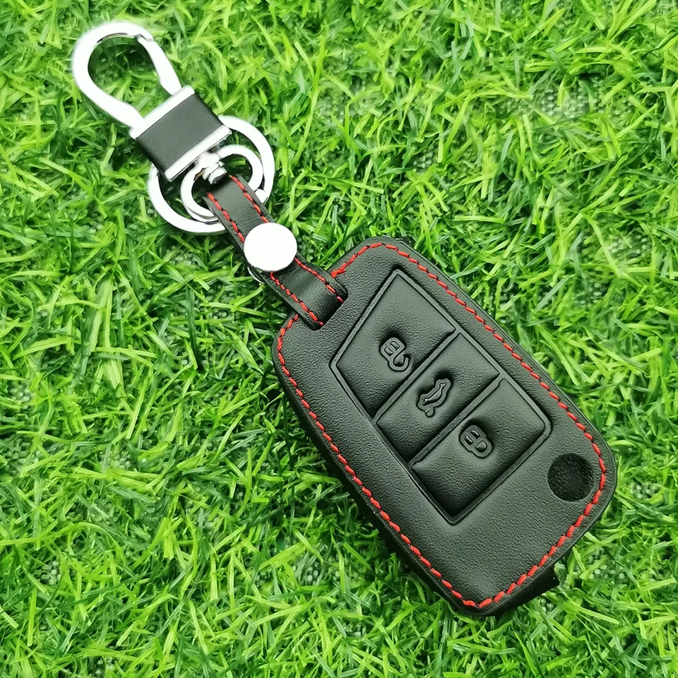 Super kožené auto kľúča Kryt FOB pre VW Volkswagen Golf 7 Mk7 Tiguan Mk2 pre sedadlo Ateca Leon Fr 2 Ibiza pre Škoda Octavia
