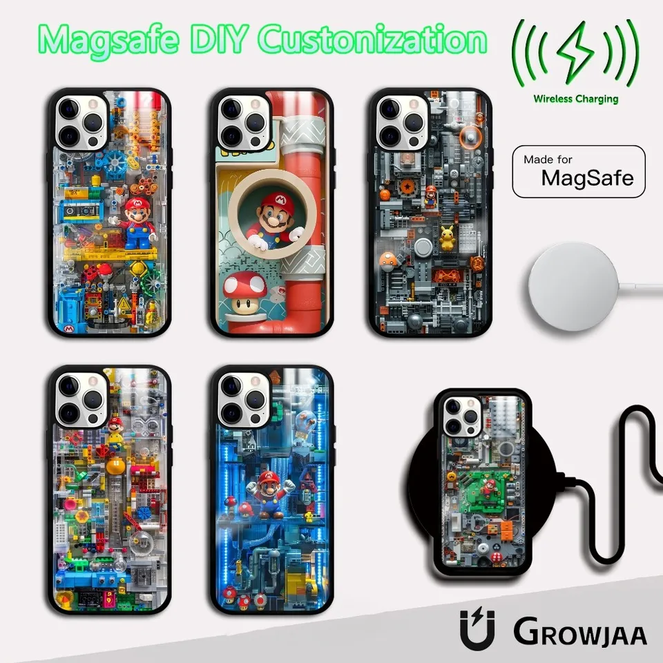 Super M-Marios Bros Game Puzdet pre iPhone 16 15 14 13 12 11 Pro Max Plus Mini Magsafe Mirror Wireless Magnetic Cover