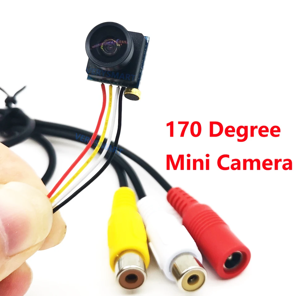 Super malý mini analógový fotoaparát 170 stupňov široký uhol s MIC/Audio CVBS CMOS HD Color CCTV Veľkosť 12x12 mm mikro bezpečnostná kamera