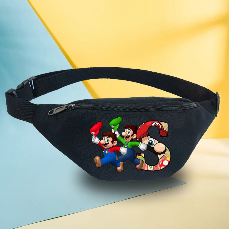 Super Mario Bro Čierne vrecko pre mužov Ženy Anime hry módne hrudník Muž Ženská športová fitnes prenosná taška na mobilný telefón