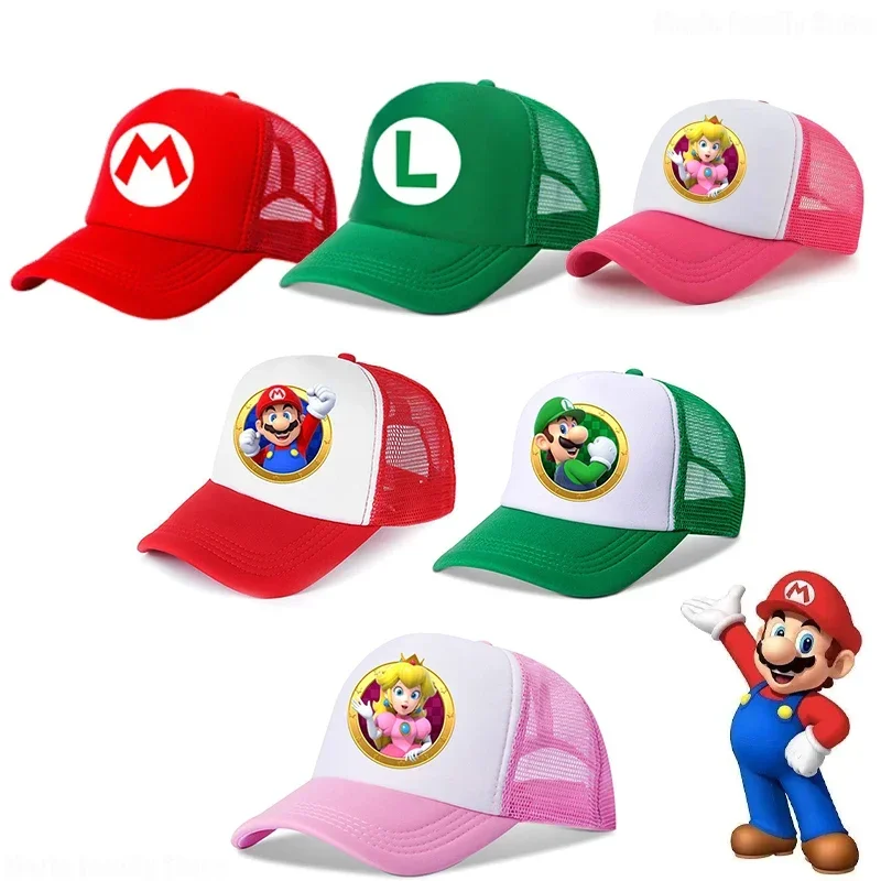 Super Mario Bros Children klobúk anime chlapec dievča nastaviteľná baseballová čiapka Karika