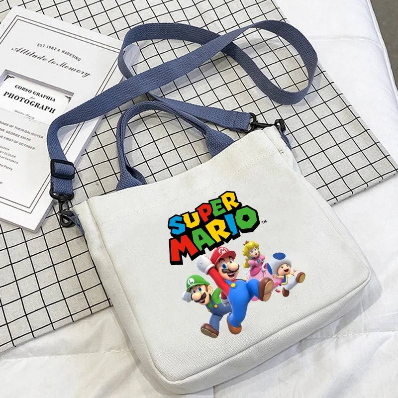 Super Mario Bros študentské ramenné tašky Luigi Ženy Men Kabelky Karikatúra Anime Grafická tlač Boys Dievčatá Crossbody Party Darčeky