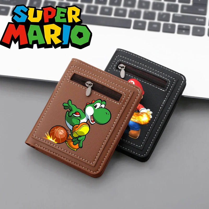 Super Marios Wallet Boy Anime Cartoon Card Bag prenosná veľká kapacita ID Bank Storage Tag