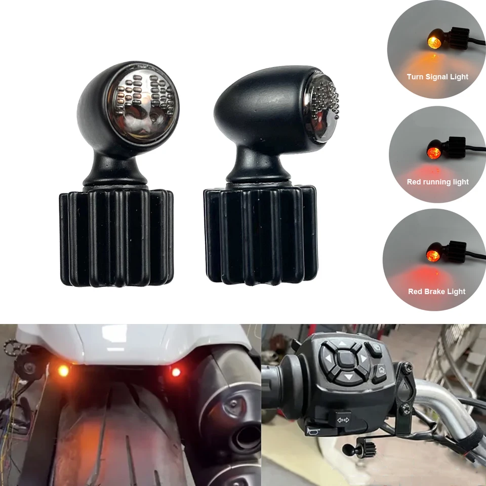 Super Mini 3 v 1 Motocykel LED dióda Signálna svetlo Svetla predná žiarovka Zadná brzda Zastávka pre Harley Yamaha Dukati BMW