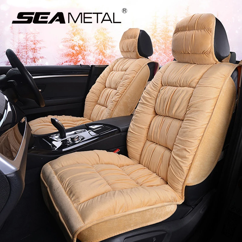 Super mäkký plyšový kryt sedadla pre ochranu automobilu Cushion Automatické sedadlo rohož Univerzálne autá Teplé výrobky pre BMW Golf Tesla