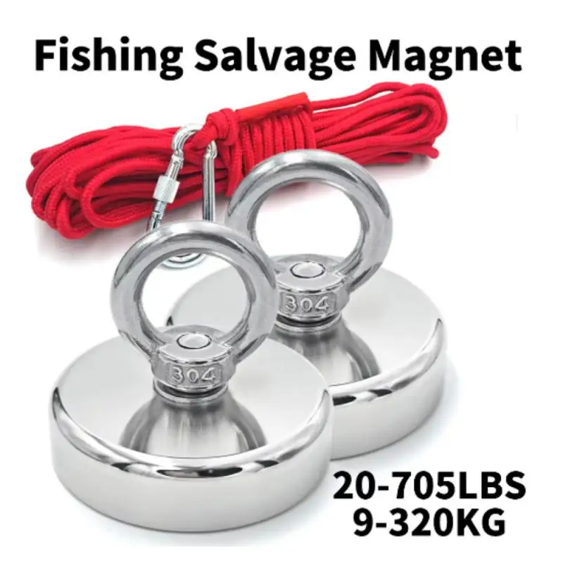 Super silné magnety Sada súprava Neodymium Magnet Hook Kit s počítadlom kĺbovými otvormi Magnetické háčiky záchrany rybárskeho magnetu vyhľadávača