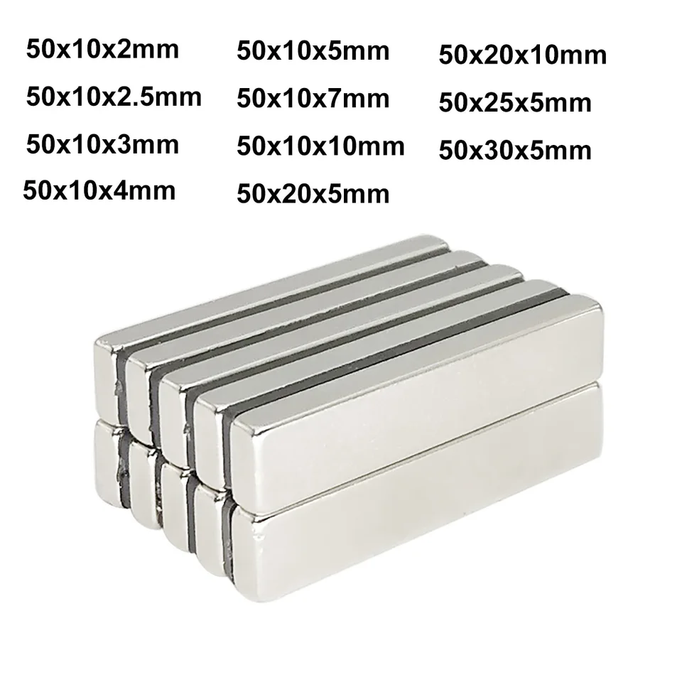 Super silné neodymiové magnety 50x10/20/25/30x2/2,5/3/5/7/10 mm n35 ndfeb Magnety Magnety štvorcové magnety Chladnička Chladnička