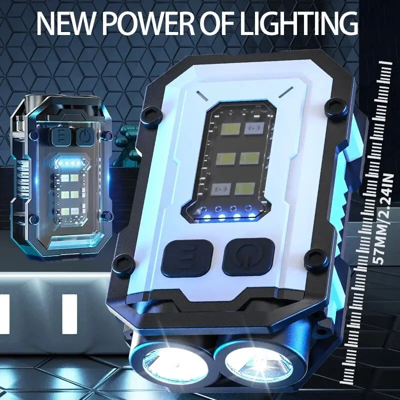Super svetlé silné vreckové svetlo LED Multifunkčná Linterna Magnetic COB LED LED EDC Mini Keychain baterka Čírená