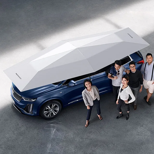 Super veľké 5,2 m auta Sunshade dáždnik Plne automatické skladacie strecha letná opaľovacia krémová slnečnica