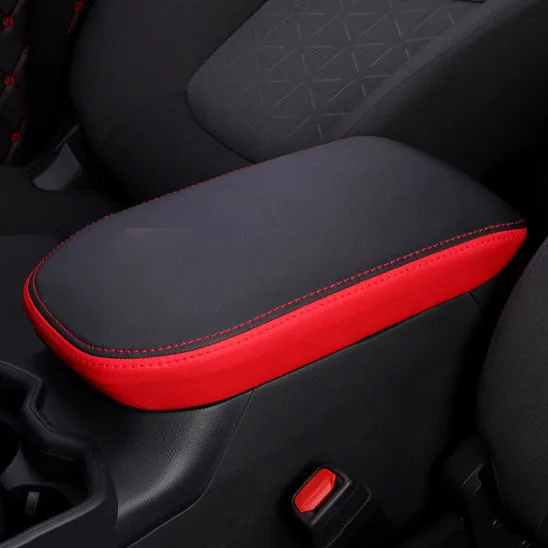Super vlákno uhlíka alebo čierna kožená auto centrálna lakťová lakťová opierka pre Toyota RAV4 RAV-4 XA50 2019 2020