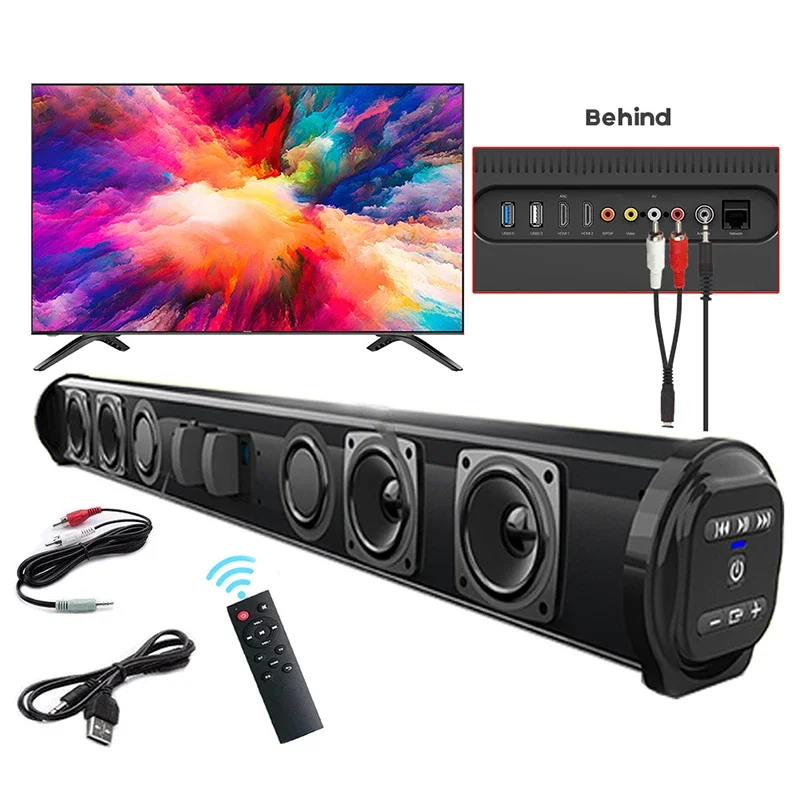 Super výkonný zvukový bar prenosný bezdrôtový Bluetooth Reproduktor Surround Stereo Home TV Sound Box Subwoofer FM Radio Caixa de Som