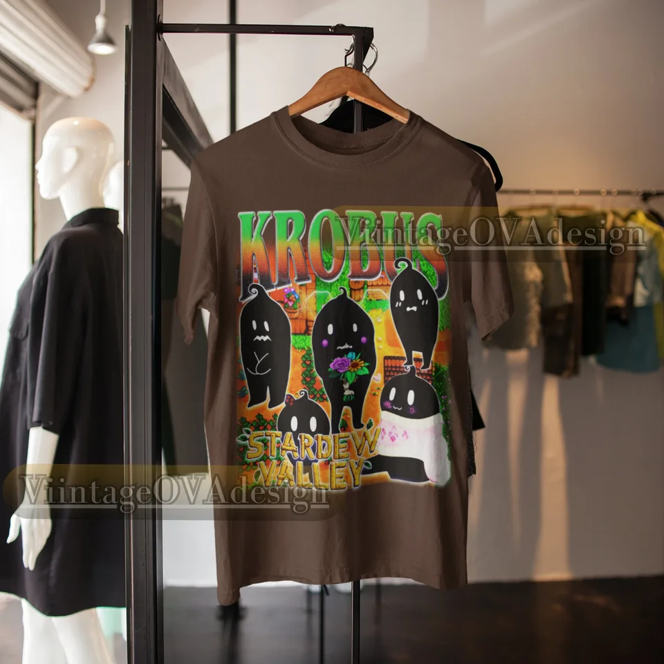 Super čerstvé nové prílety Krobus Stardw Valley košeľa Videohra Videohra postava Tees vtipný darček pre ženy a muž unisex