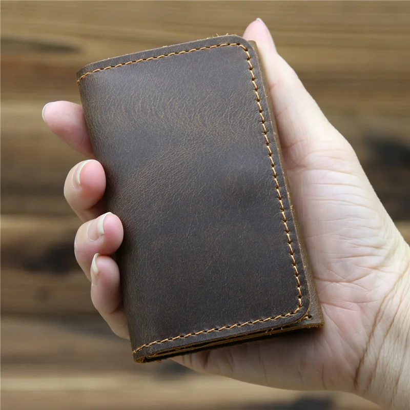 Super štíhla mäkká peňaženka 100% originálna kožená kožená mini kreditná karta peňaženka Držitelia kariet Men Peňaženka tenký malý malý