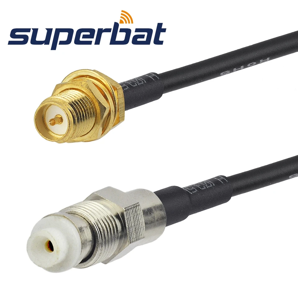 SuperBat FME Jack na RP-SMA Žena RG174 15 cm RF koaxiálna zostava káblového kábla Priemyselný kábel Zostava priemyselného kábla