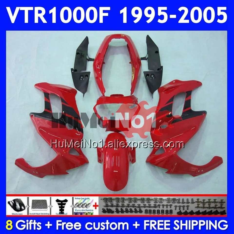 Superhawk pre Honda VTR1000F 95 96 97 98 R 99 00 66NO.31 VTR1000 F VTR 1000 Red Black F 1000F 2001 2002 2003 2004 2005 Fairing