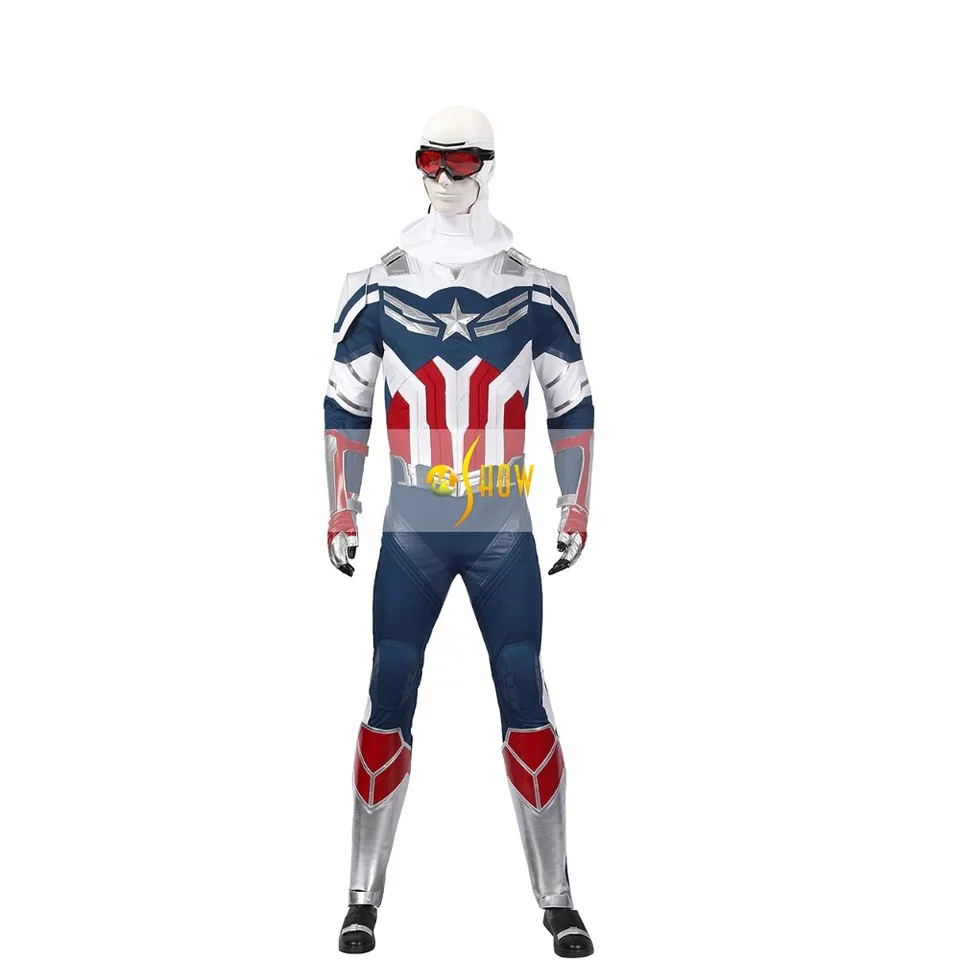 Superhrdina dospelých mužov Zimný vojak skrinkovaný brnenie Sam Wilson Nový kapitán outfit Falcon Cosplay kostým