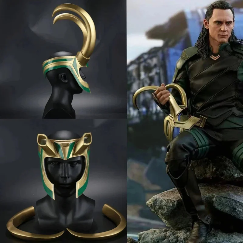 Superhrdinová prilba s rohmi film Thor 3 Ragnarok Loki Laufeysson PVC Maska Cosplay Halloween Kostýmy pre dospelých detí