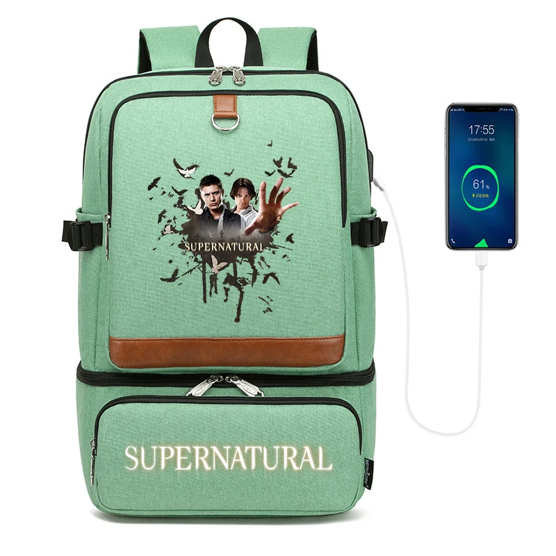 Supernatural notebook batohový priehradka USB nepremokavé batohy chladiča vonkajšieho turistického tepelného izolovaného obedového tašky